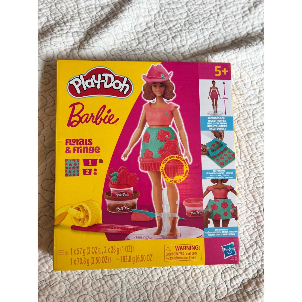 Play-Doh Barbie Florals & Fringe Doll Playset G1360 Creative Fashion